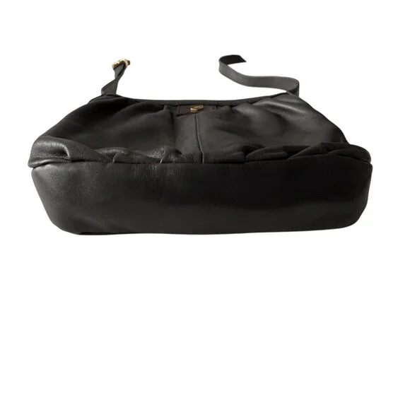 Lodis Black Leather Crossbody Bag Adjustable Strap Interior Staining AS IS - Picture 8 of 14